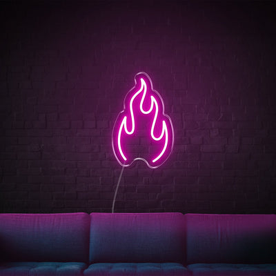 Fire LED Neon Sign - 10inch x 15inchHot Pink