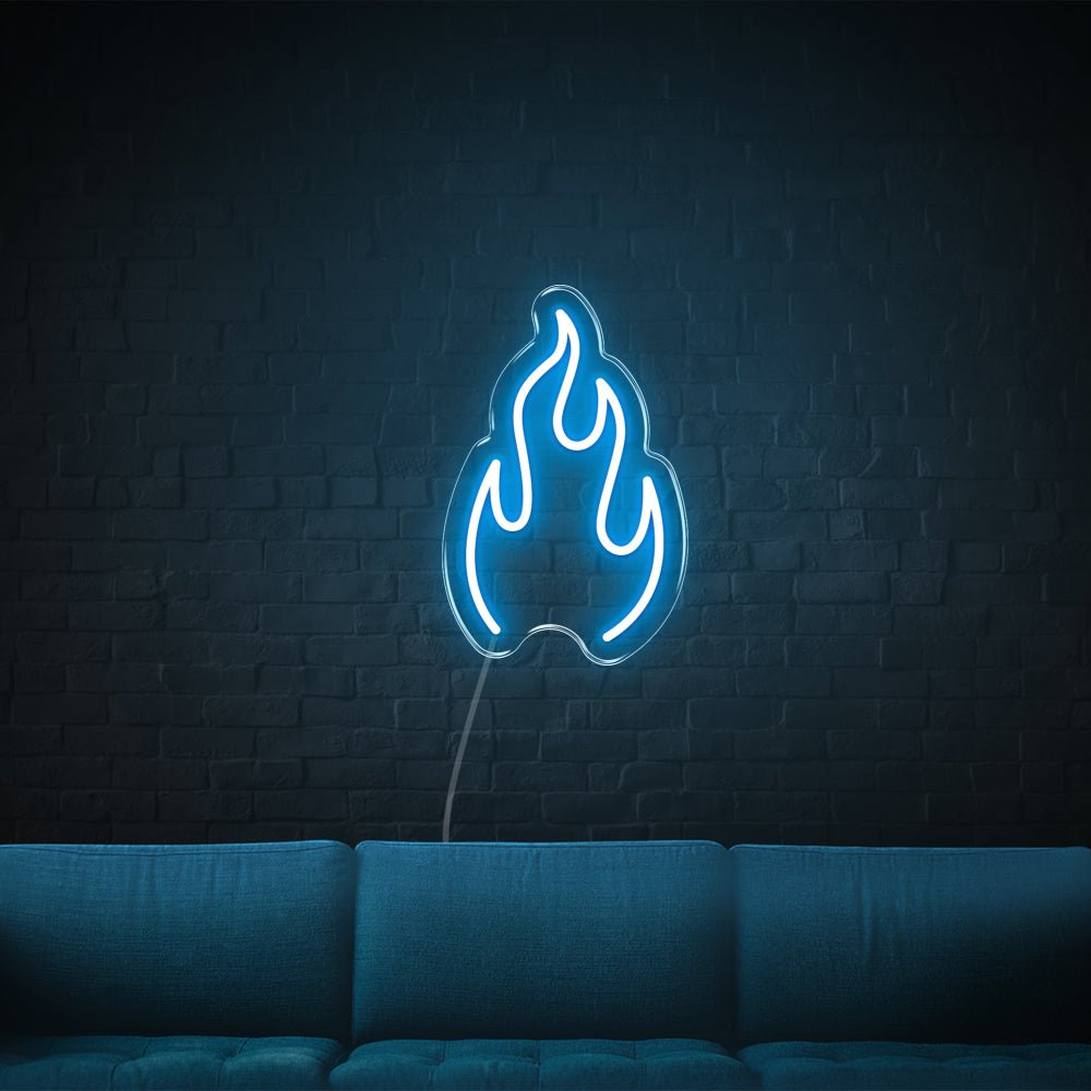 Fire LED Neon Sign - 10inch x 15inchIce Blue