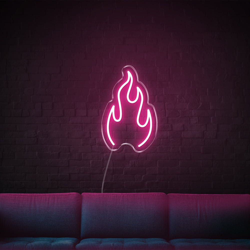 Fire LED Neon Sign - 10inch x 15inchLight Pink