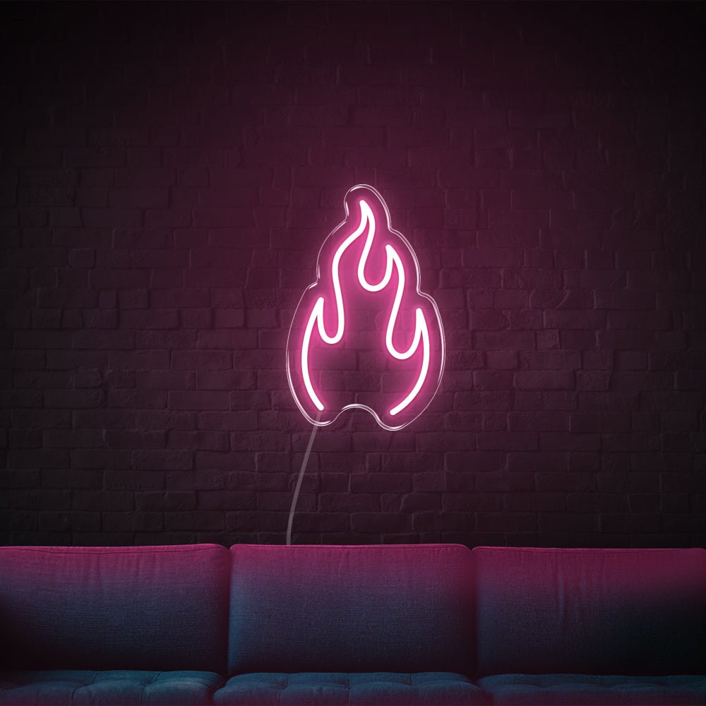 Fire LED Neon Sign - 10inch x 15inchLight Pink