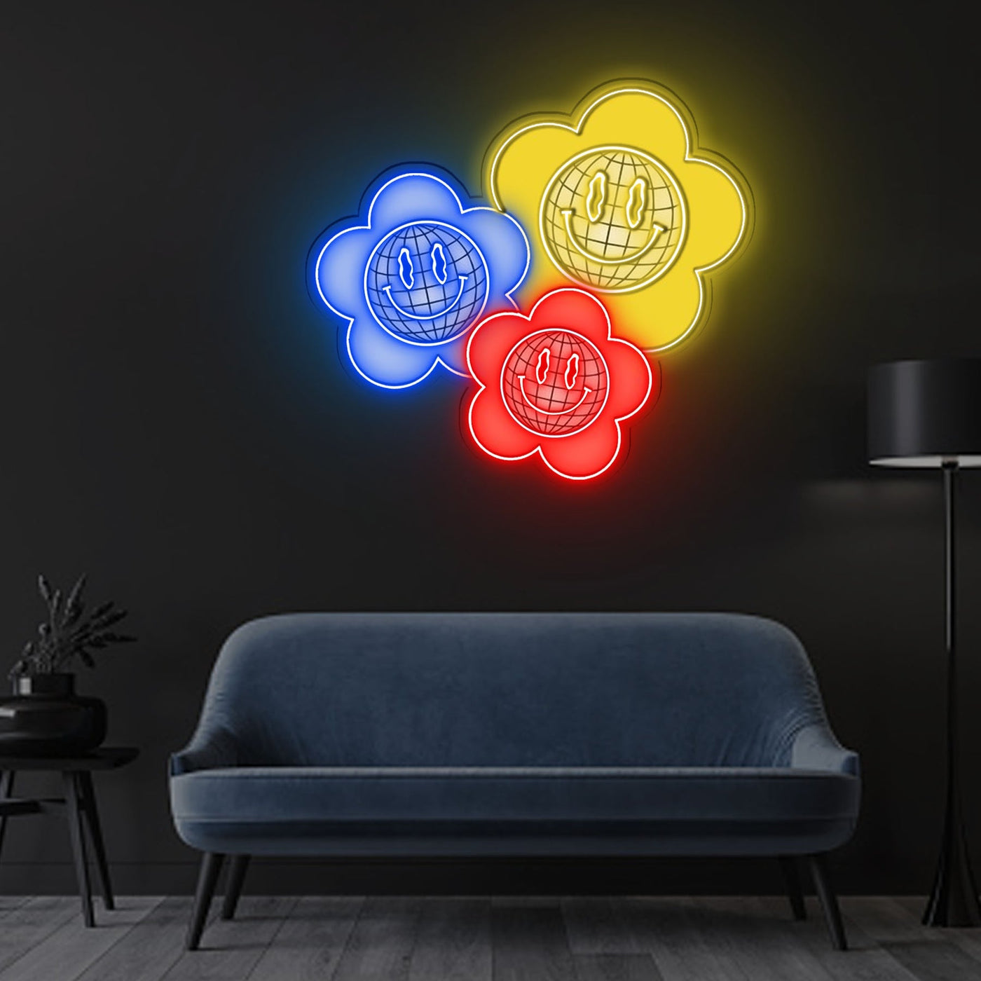 Flower Power Neon x Acrylic Artwork - 25"x20"LED Neon x Acrylic Print