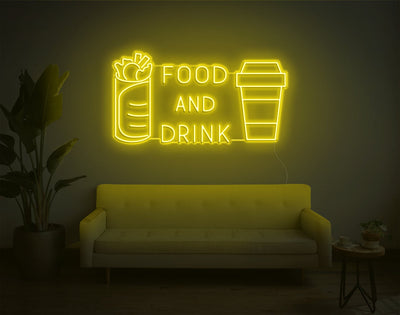 Food and Drink LED Neon Sign - 20inch x 37inchHot Pink