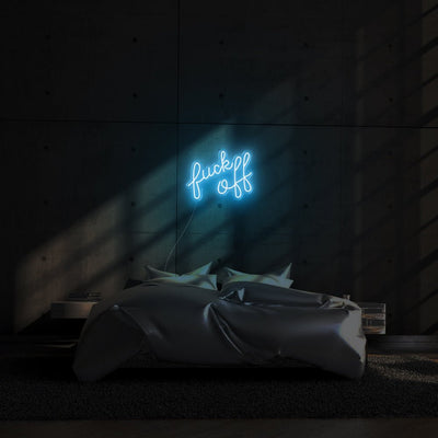 Fuck Off LED Neon Sign - 20inch x 6inchIce Blue