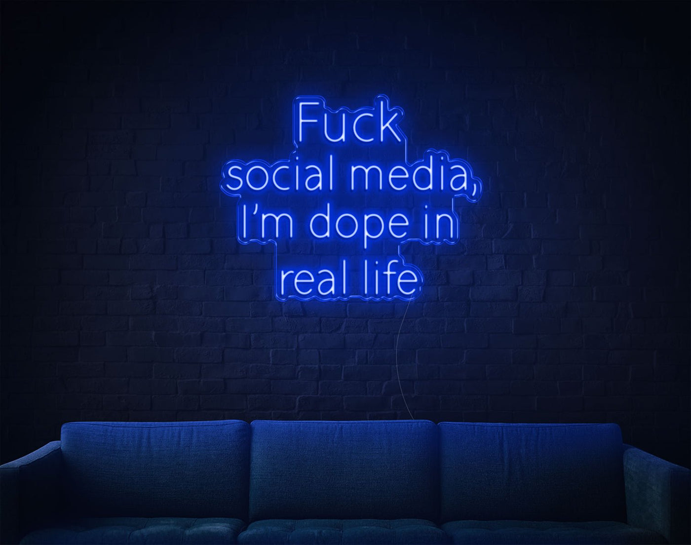 Fuck Social Media Im Dope In Real Life LED Neon Sign - 26inch x 33inchHot Pink