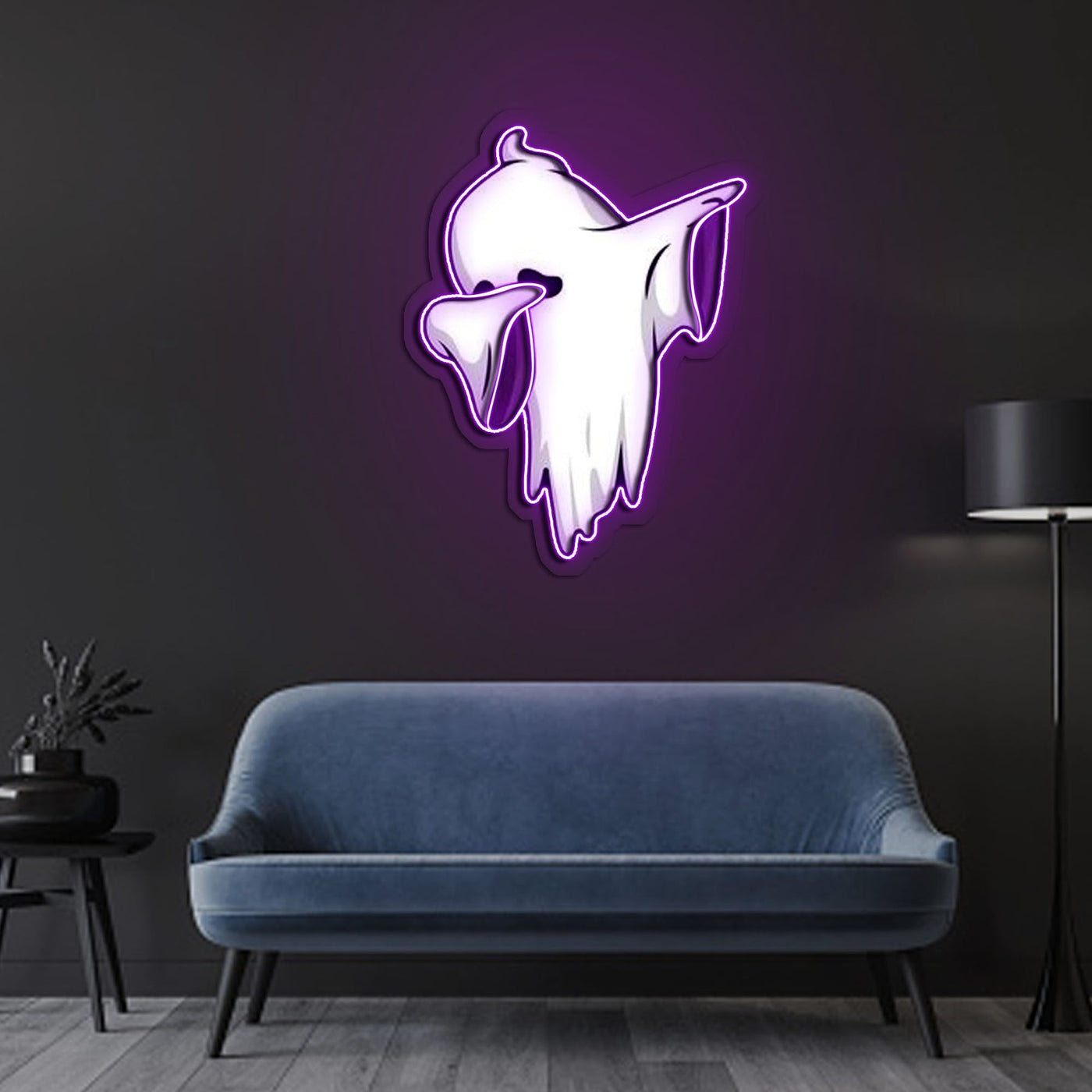 Ghost dabbing Neon Sign x Acrylic Artwork - 2ftLED Neon x Acrylic Print