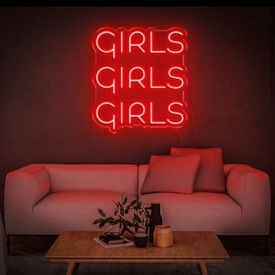GIRLS GIRLS GIRLS NEON SIGN - Pink30 inches