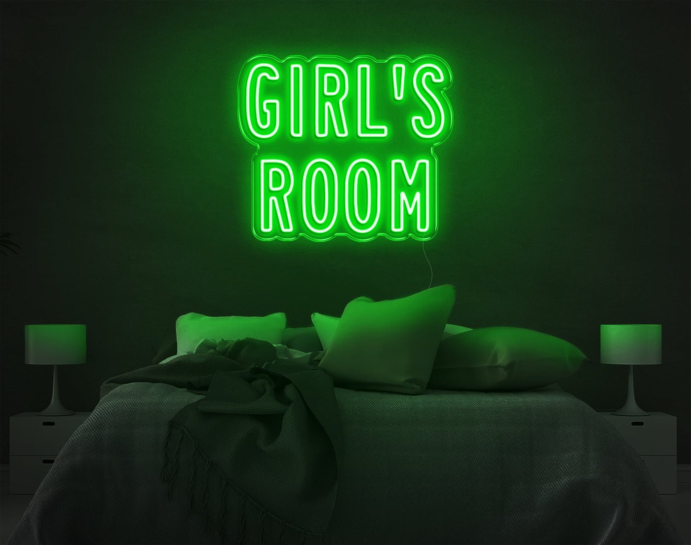 Girl'S Room LED Neon Sign - 17inch x 20inchGreen