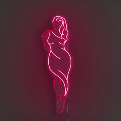 Goddess Figure LED Neon Sign - Pink