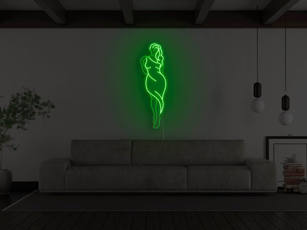 Goddess Figure LED Neon Sign - Green