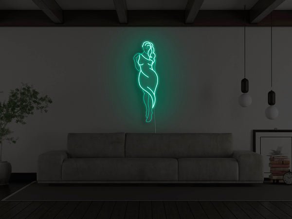 Goddess Figure LED Neon Sign - Aqua