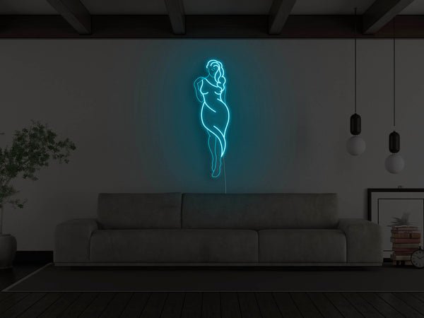 Goddess Figure LED Neon Sign - Blue