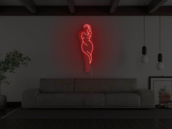 Goddess Figure LED Neon Sign - Red