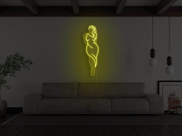 Goddess Figure LED Neon Sign - Yellow