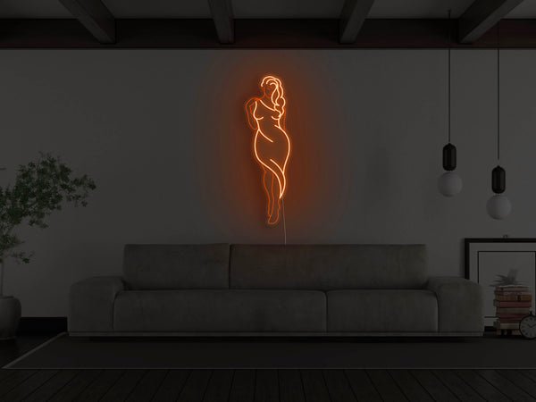 Goddess Figure LED Neon Sign - Orange