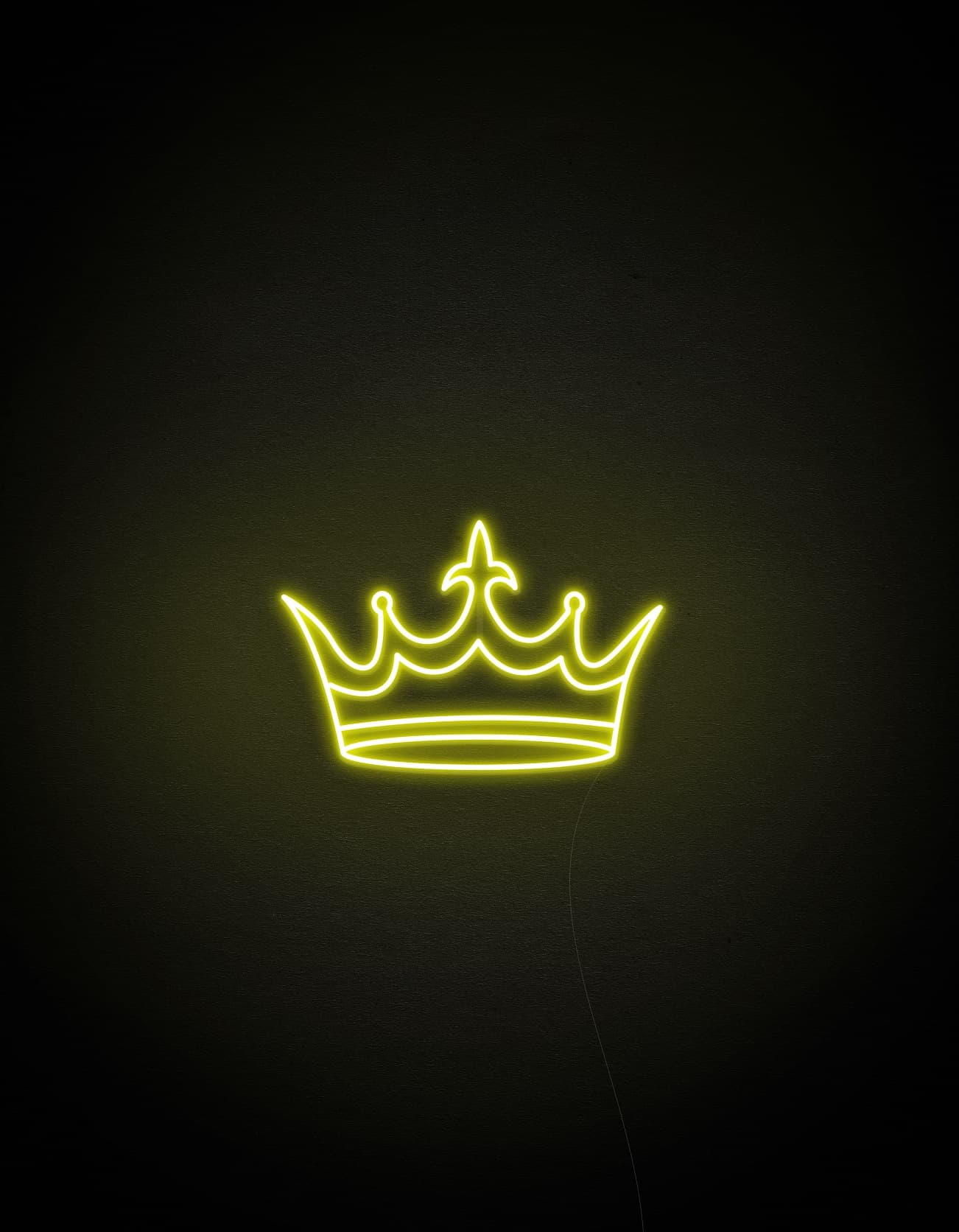 Golden Crown Neon Sign - White
