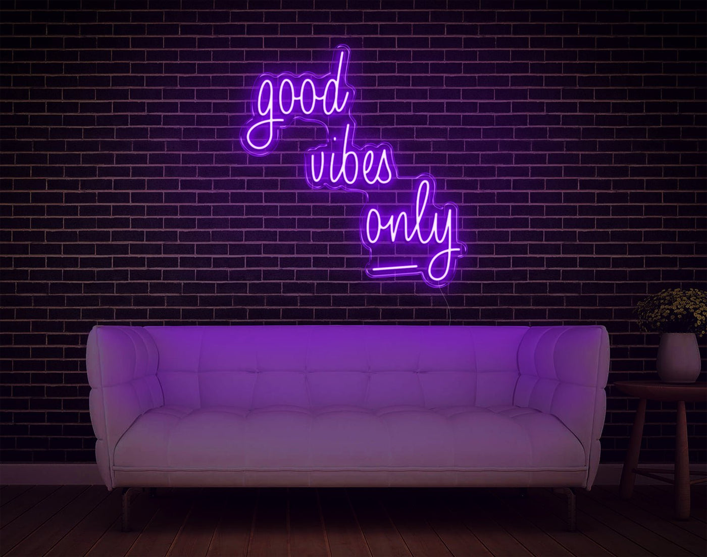 Good Vibes Only V1 LED Neon Sign - 28inch x 26inchHot Pink