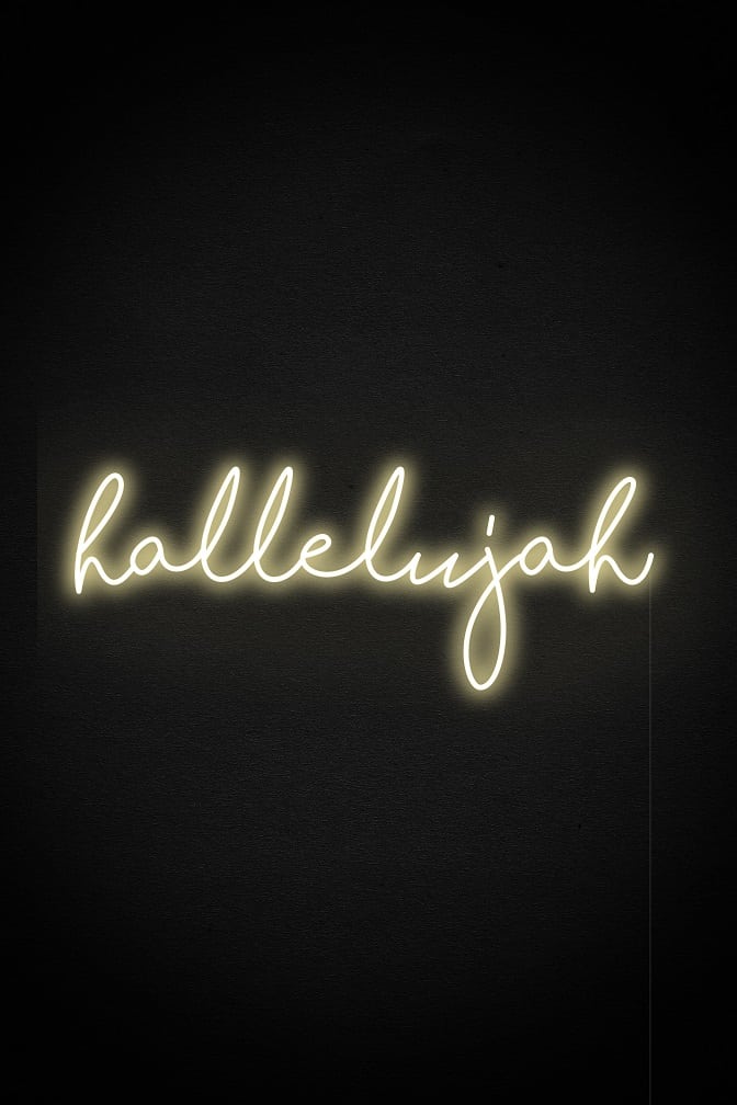 Hallelujah Neon Sign - White