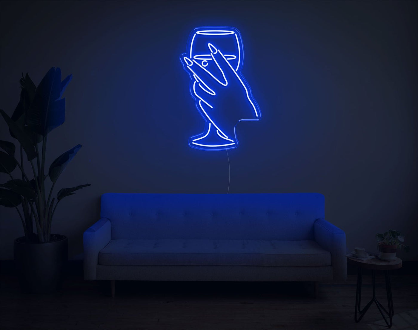 Hand And Drink LED Neon Sign - 26inch x 17inchHot Pink