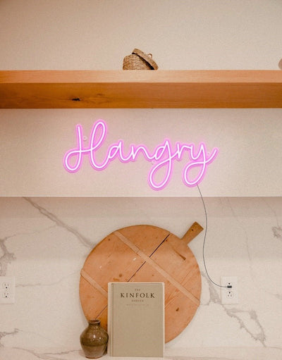 Hangry Neon Sign - White