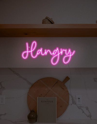 Hangry Neon Sign - White