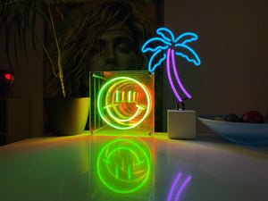 Happy Face infinity mirror LED Neon Sign -