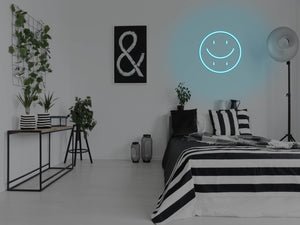 Happy Sad Face LED Neon Sign - Pink