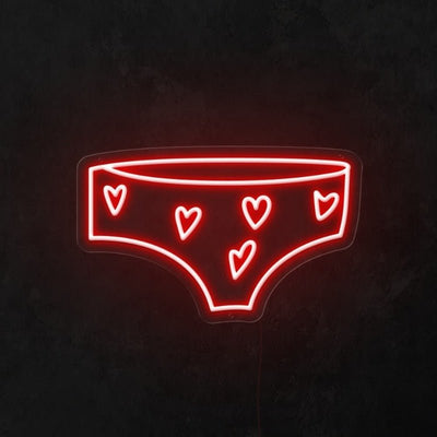 Heart Panty Neon Sign - White