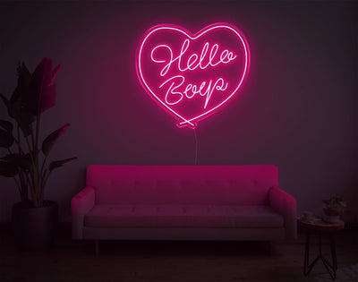 Hello Boys LED Neon Sign - 26inch x 28inchLight Pink