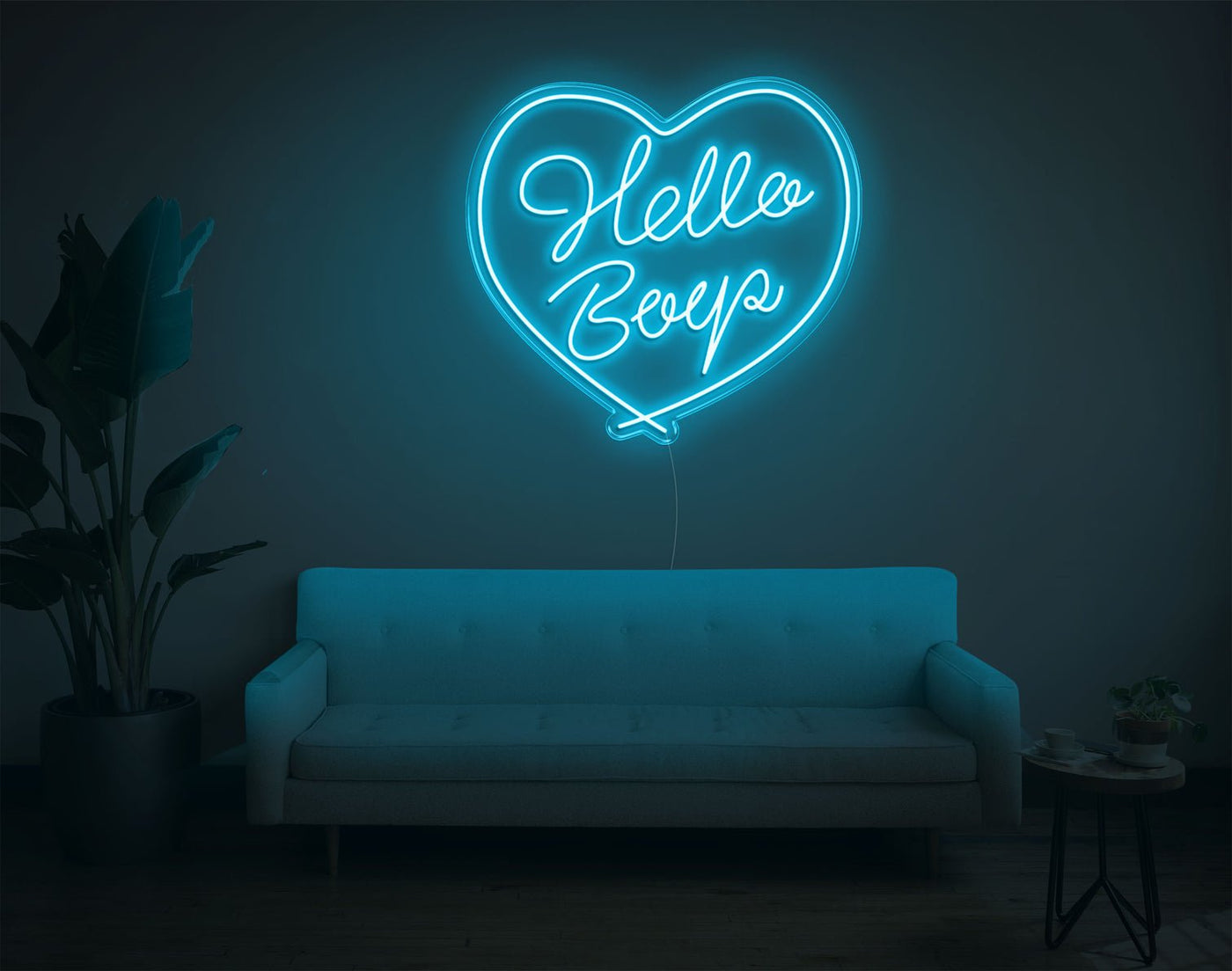 Hello Boys LED Neon Sign - 26inch x 28inchLight Blue