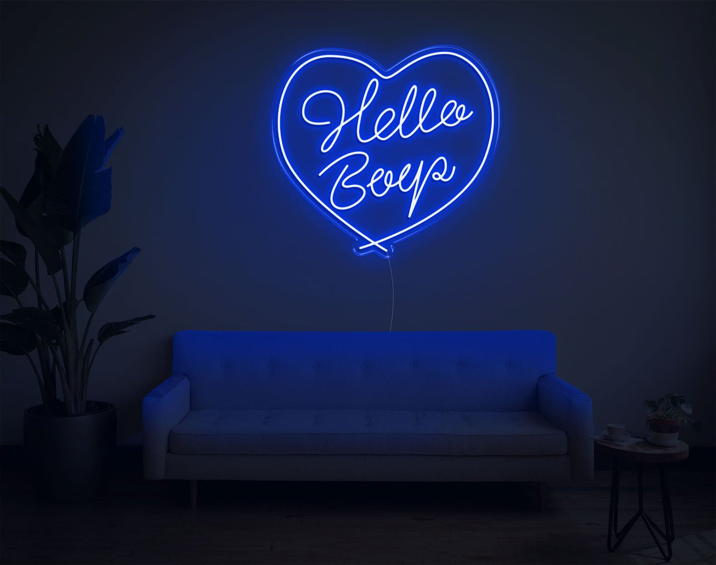Hello Boys LED Neon Sign - 26inch x 28inchBlue