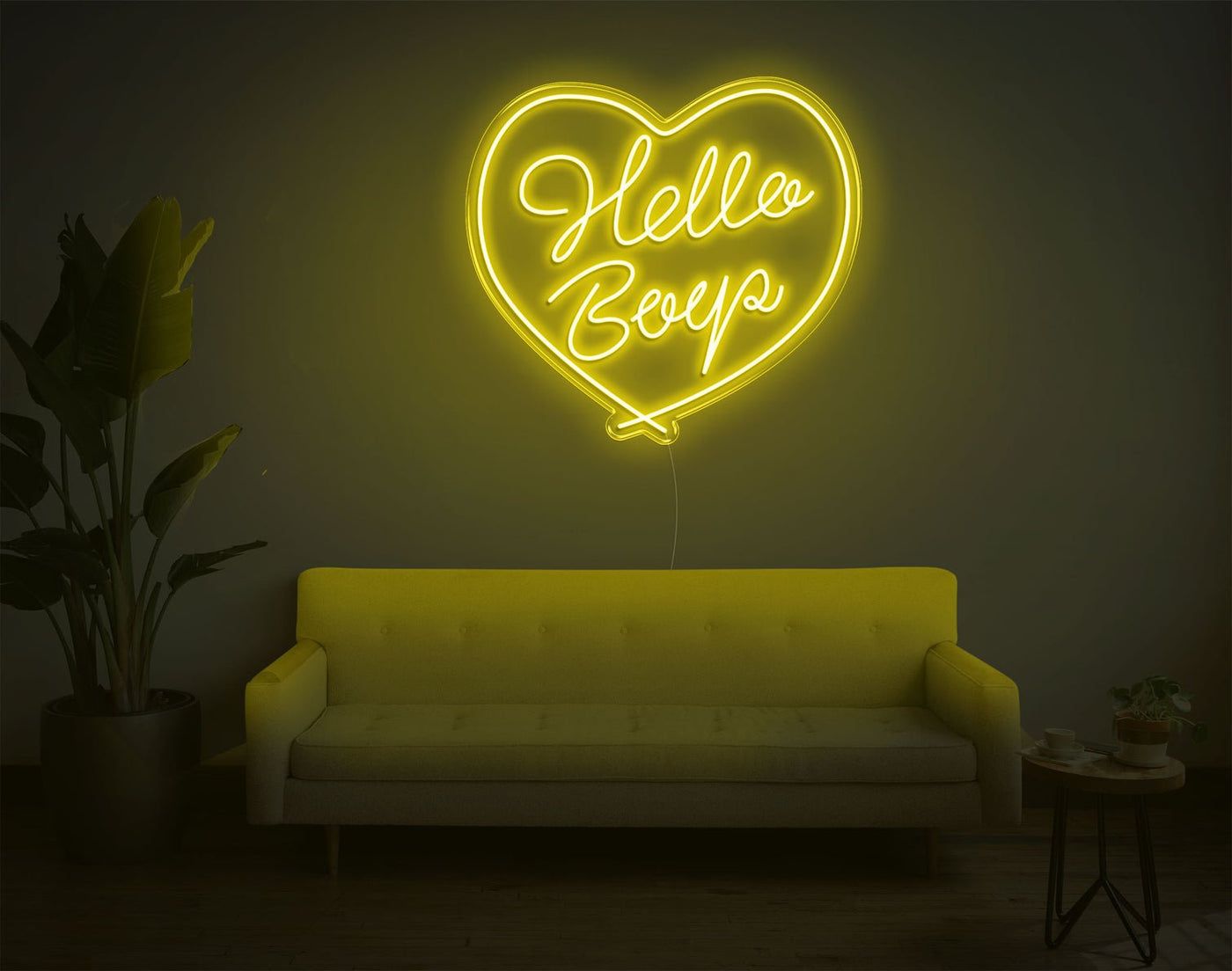 Hello Boys LED Neon Sign - 26inch x 28inchYellow