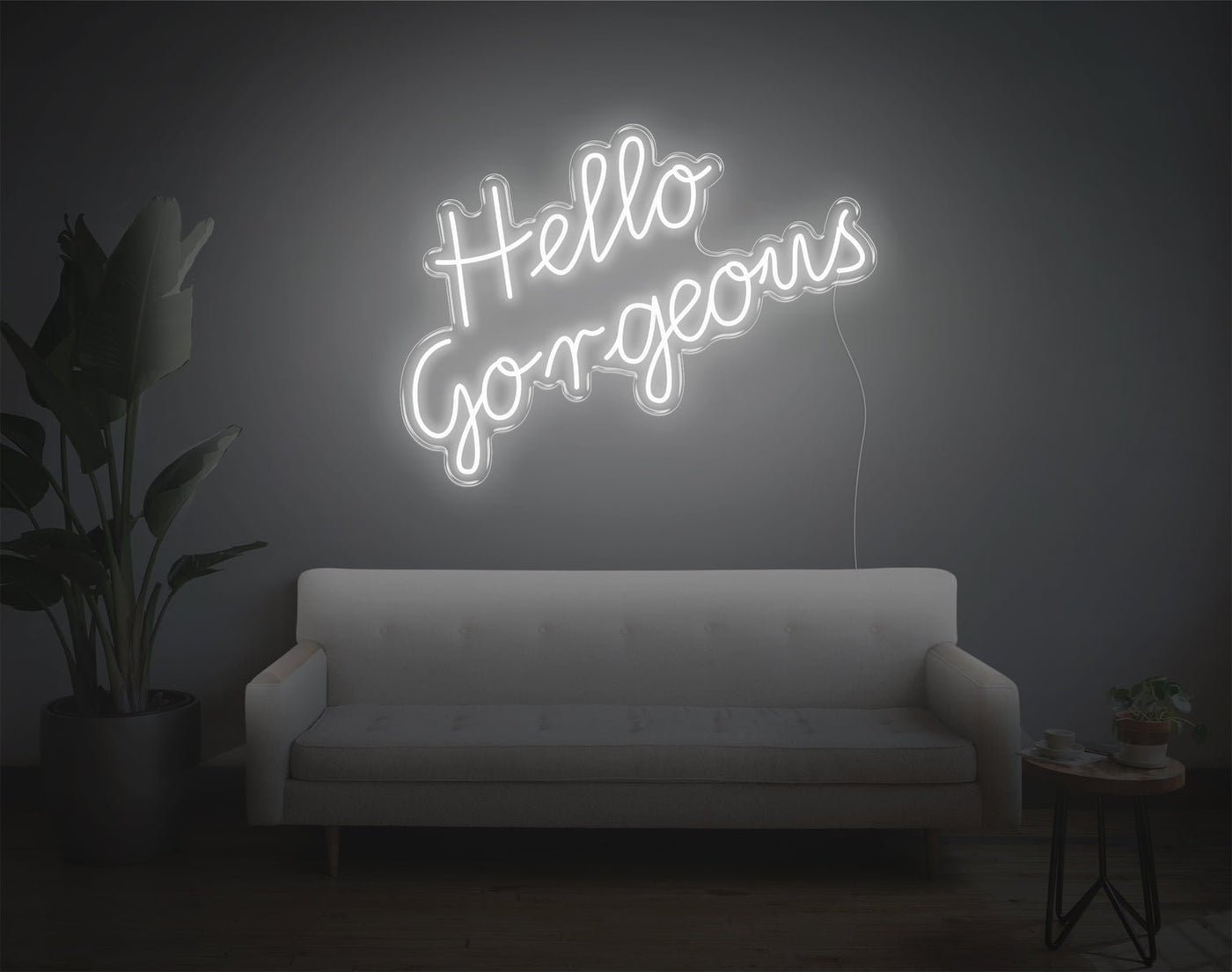 Hello Gorgeous LED Neon Sign - 22inch x 30inchWhite