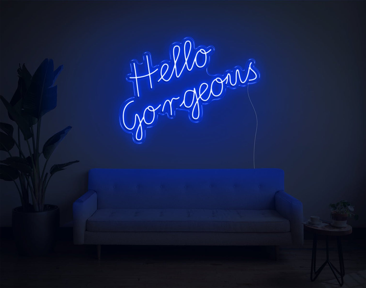 Hello Gorgeous LED Neon Sign - 22inch x 30inchBlue