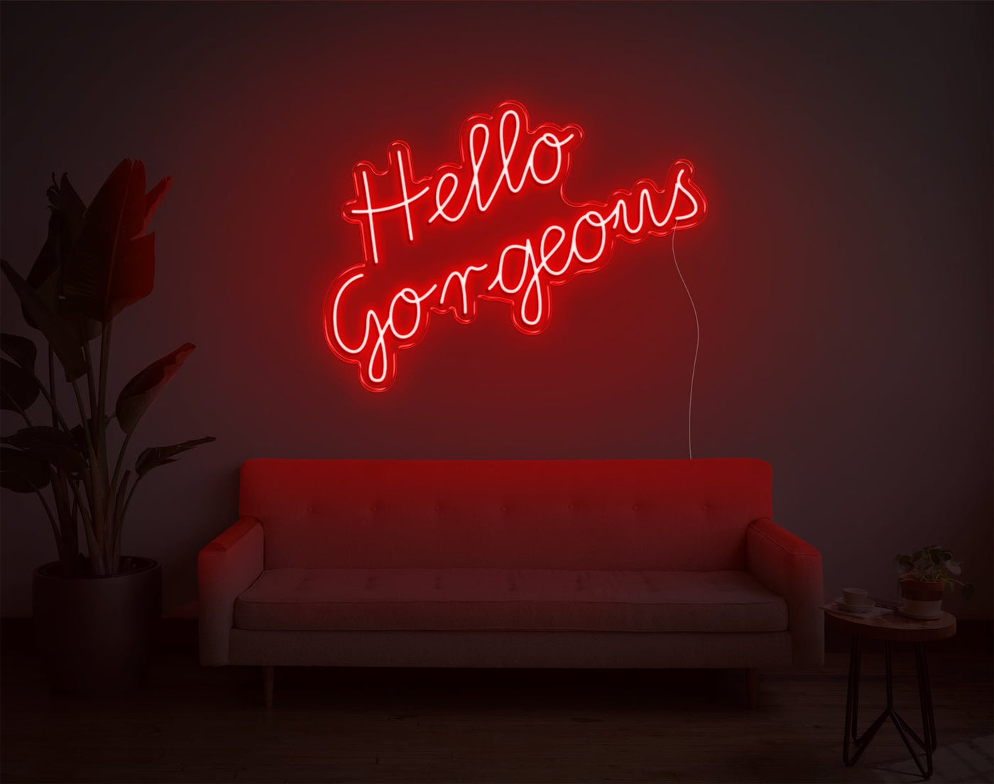 Hello Gorgeous LED Neon Sign - 22inch x 30inchRed