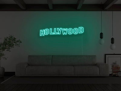 Hollywood Hills LED Neon Sign - Aqua
