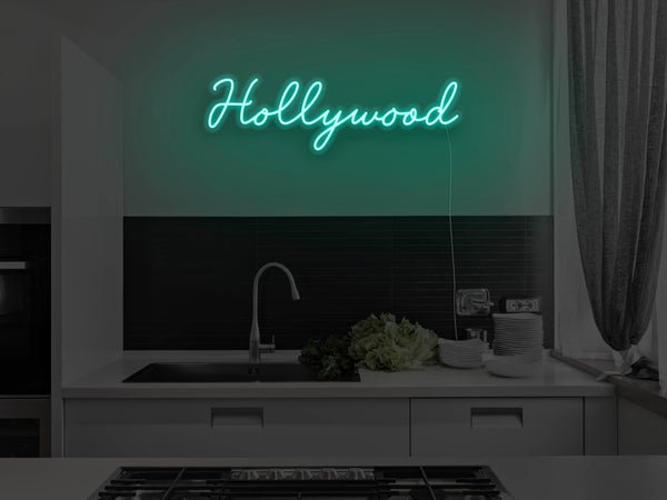 Hollywood LED Neon Sign - Aqua