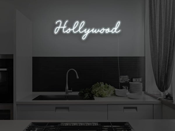 Hollywood LED Neon Sign - White