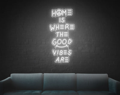 Home Is Where The Good Vibes Are LED Neon Sign - 37inch x 18inchHot Pink