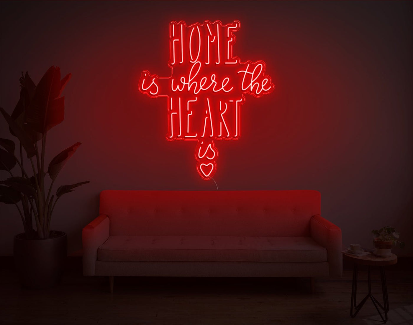 Home Is Where The Heart Is V2 LED Neon Sign - 38inch x 32inchRed
