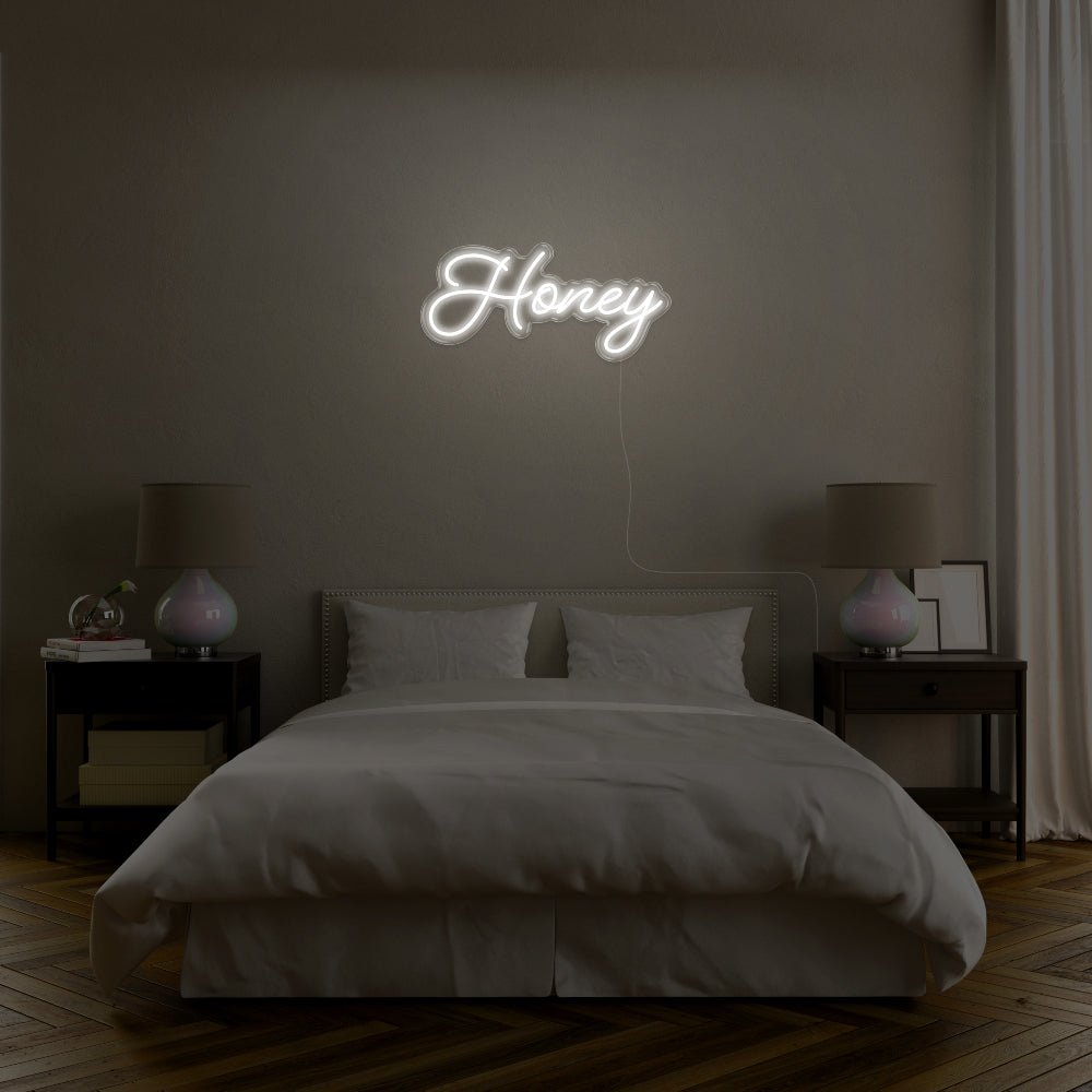 Honey LED Neon Sign - 24inch x 11inchWhite