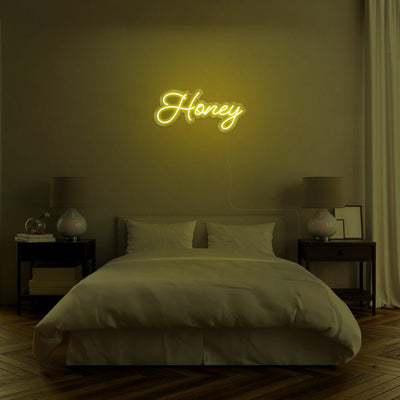 Honey LED Neon Sign - 24inch x 11inchYellow