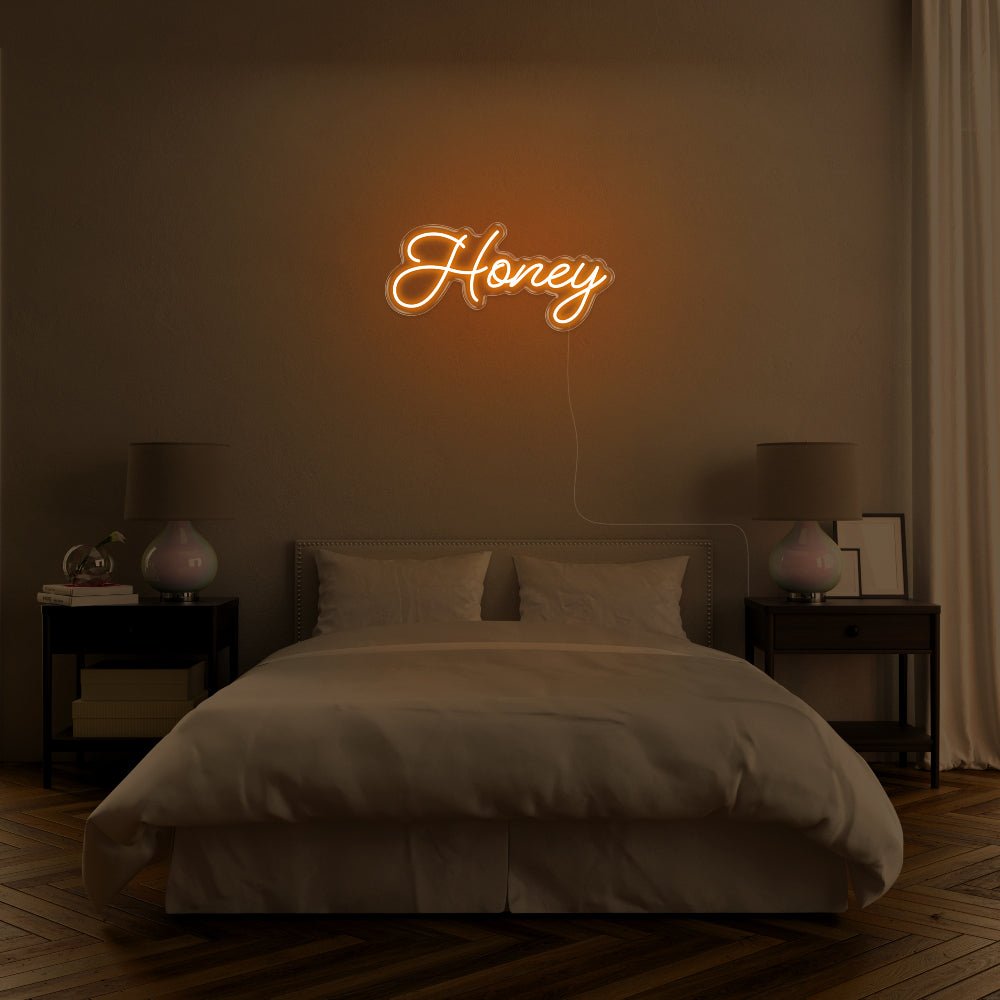 Honey LED Neon Sign - 24inch x 11inchOrange