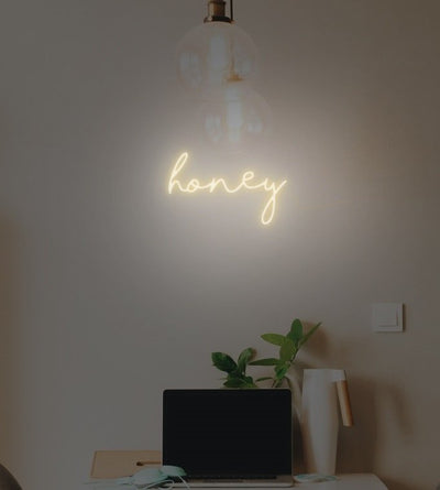 Honey Neon Sign - White