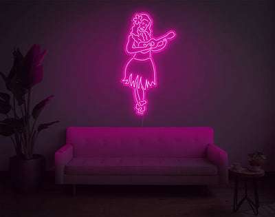 Hula Girl LED Neon Sign - 49inch x 27inchHot Pink
