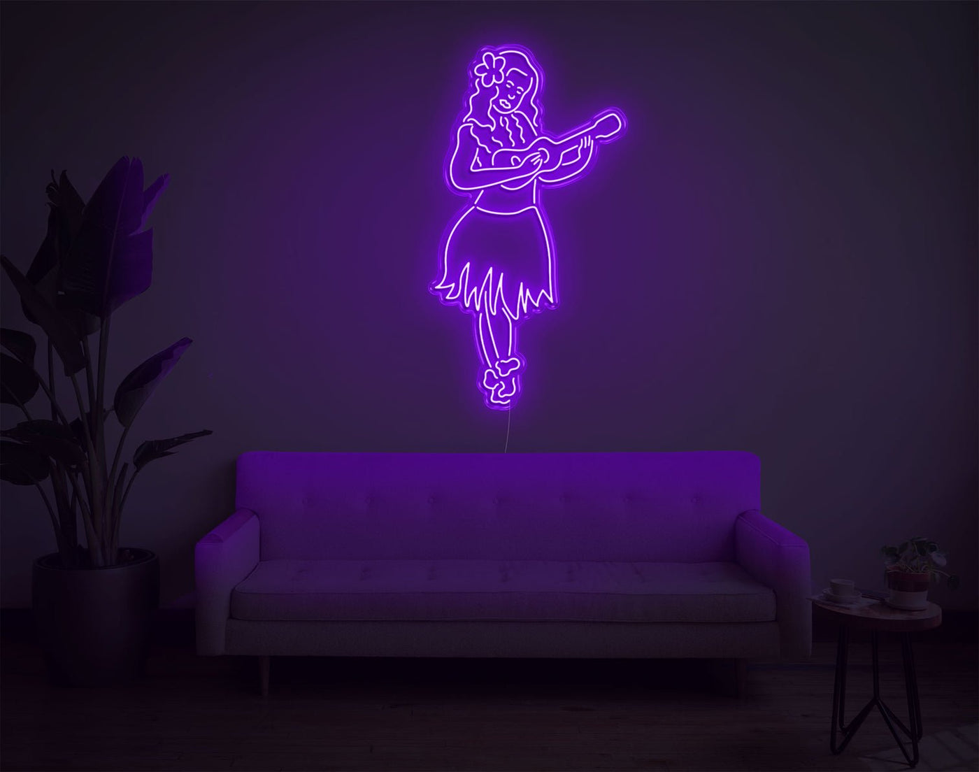 Hula Girl LED Neon Sign - 49inch x 27inchHot Pink