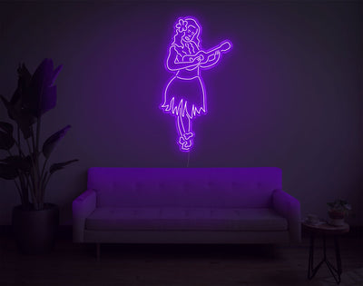 Hula Girl LED Neon Sign - 49inch x 27inchPurple