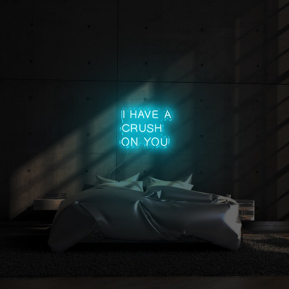 I have a crush on you LED Neon Sign - 24inch x 16inchTurquoise