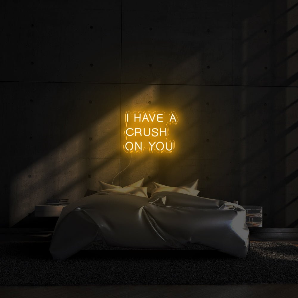 I have a crush on you LED Neon Sign - 24inch x 16inchDark Orange