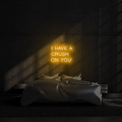 I have a crush on you LED Neon Sign - 24inch x 16inchDark Orange