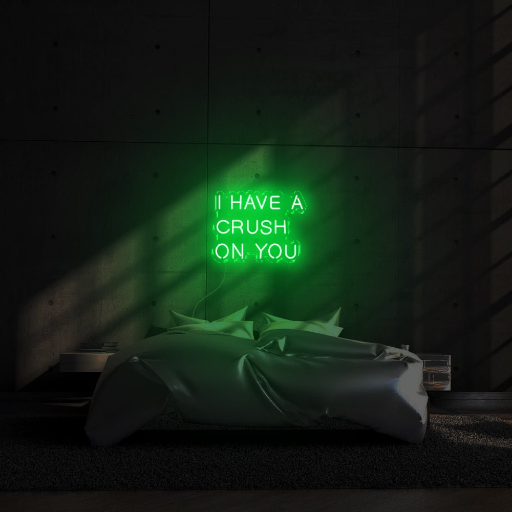 I have a crush on you LED Neon Sign - 24inch x 16inchGreen
